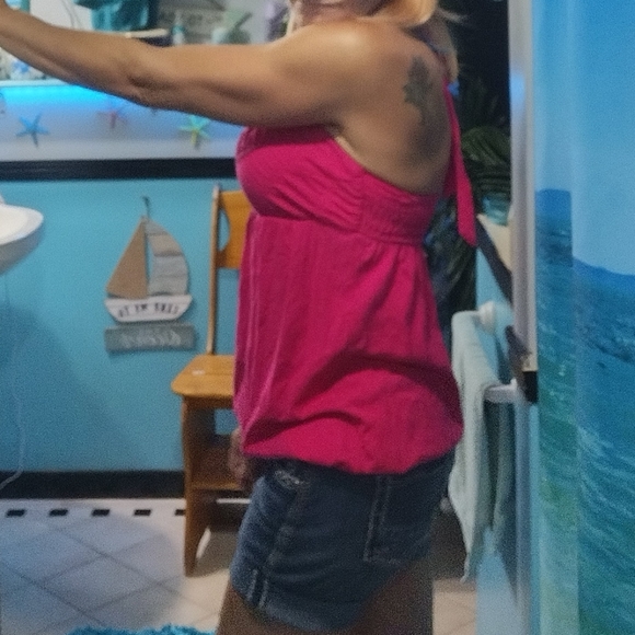 Decree bright pink studded halter top - Picture 6 of 14